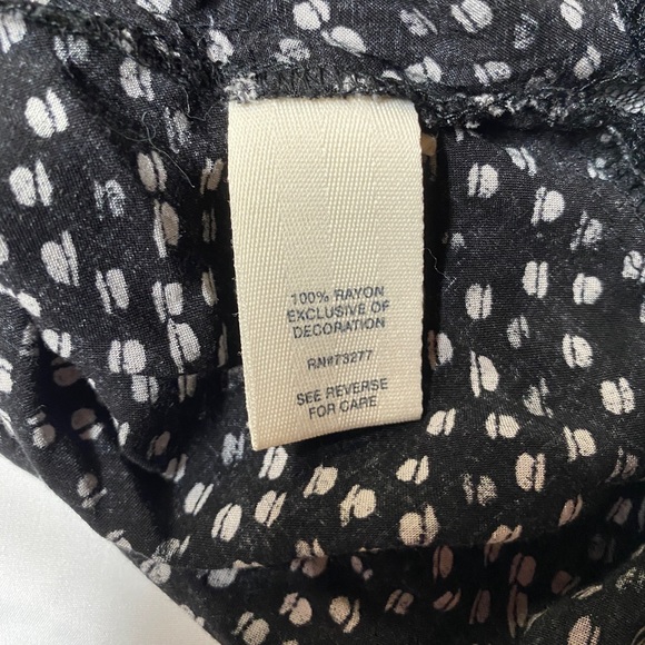 Mudd Black and White Spotted Lightweight Scoop Neck Tank with Lace, Size Medium - Picture 5 of 5